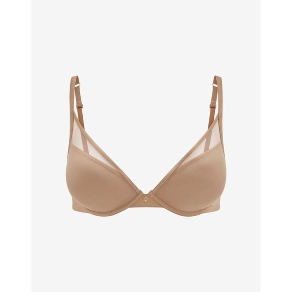ThirdLove 24/7 Classic Contour Plunge Bra Size 34C 1/2 Taupe Women